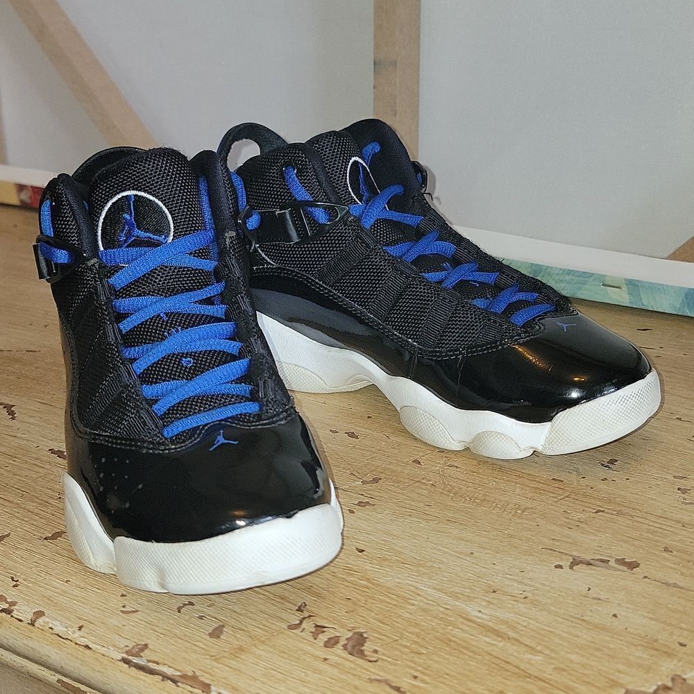Space Jam 6 Ring Jordan’s Space Jam 2018 • Black Patent Royal White • Kids 2